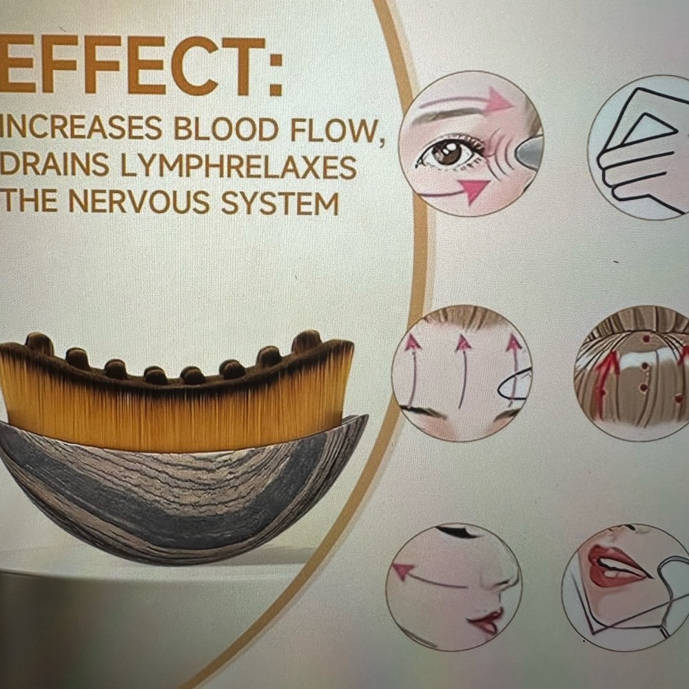 Facial Gua Sha Massage Tools - Woodgrain & Amber Duo - Picture 3 of 3